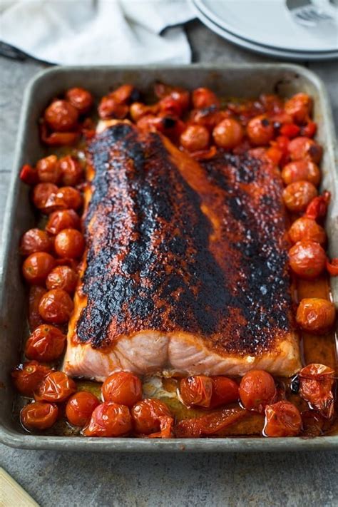 tomato-butter-roasted-salmon-with-cherry-tomatoes image