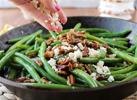 lemon-green-beans-with-feta-and-fried-pecans-the image