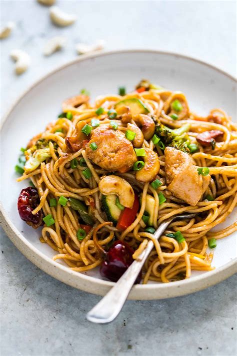 chinese-cashew-chicken-noodles-stir-fry-my-food-story image
