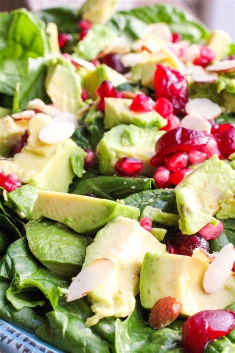 holiday-avocado-pomegranate-spinach-salad-daily-dish image