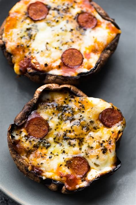 pepperoni-pizza-stuffed-portobello-mushrooms-sweet image