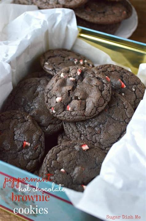 peppermint-hot-chocolate-brownie-cookies-sugar-dish image