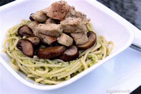 chicken-and-mushroom-avocado-pasta image