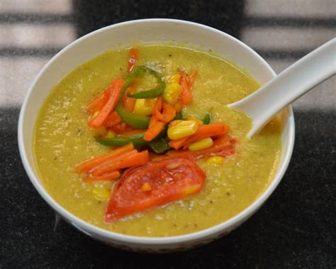 corn-soup-with-sauteed-veggies-and-ginger image