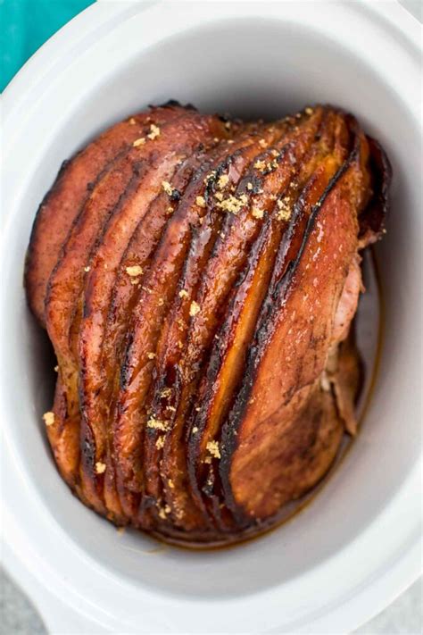 slow-cooker-glazed-smoked-ham-sweet-and-savory image