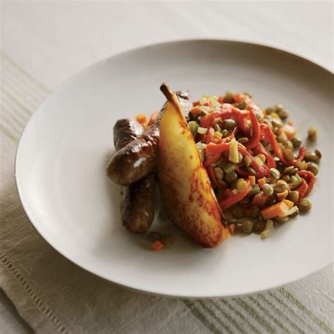 lamb-sausage-with-lentils-sauted-pears image