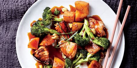 kung-pao-salmon-with-sweet-potato-and-broccoli image