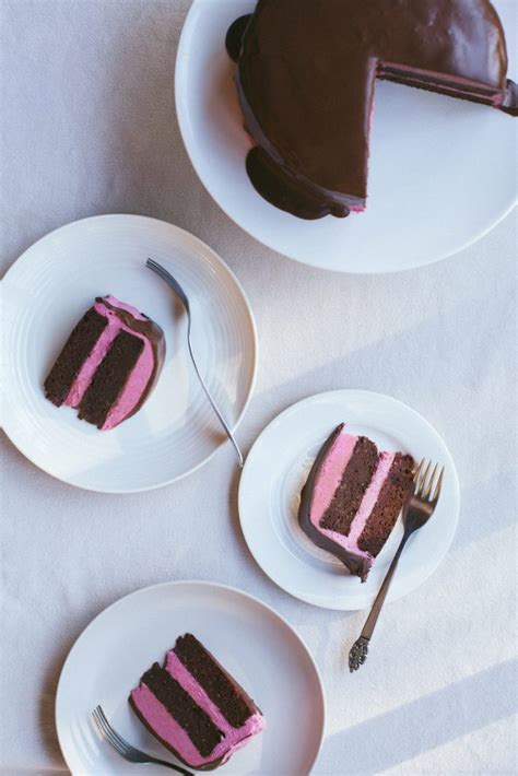chocolate-beet-layer-cake-with-pink-frosting-and image