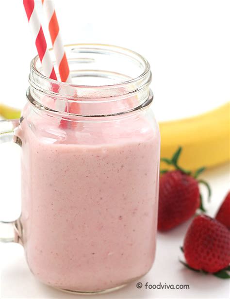 strawberry-banana-smoothie-with-yogurt-foodvivacom image