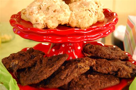 chocolate-fudge-cookies-with-toffee-and-dried-cherries image