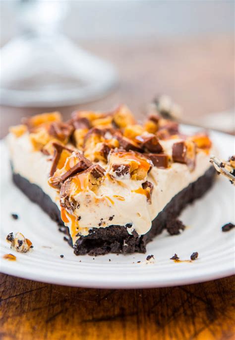 no-bake-snickers-pie-with-caramel-sauce-averie-cooks image