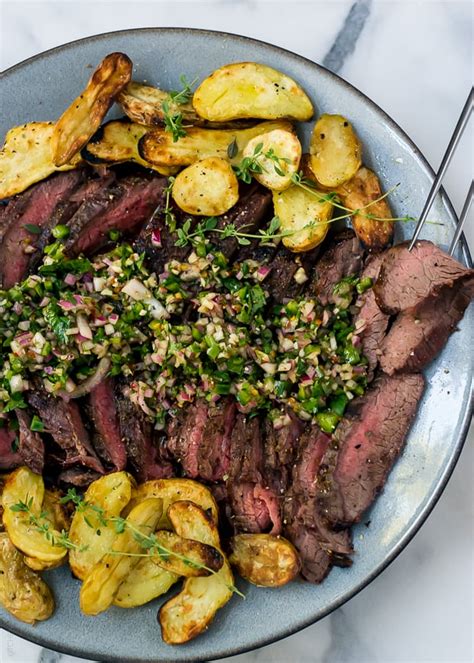 grilled-flank-steak-and-fingerlings-with-chimichurri image