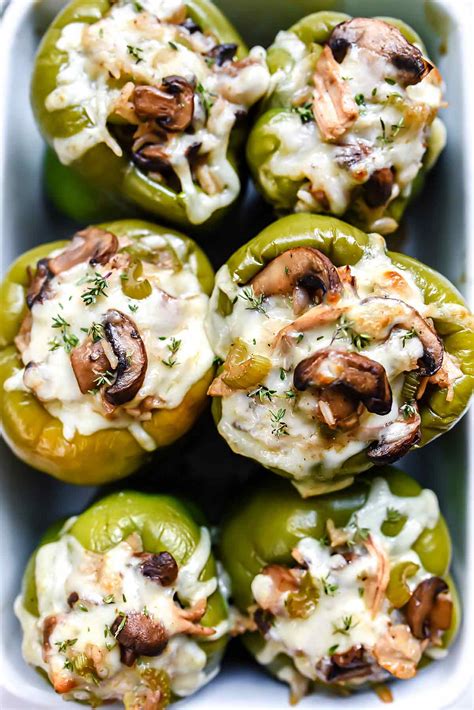 creamy-chicken-and-mushroom-stuffed-bell-peppers image
