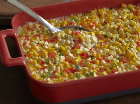 fresh-corn-casserole-with-red-bell-peppers-and-jalapenos image