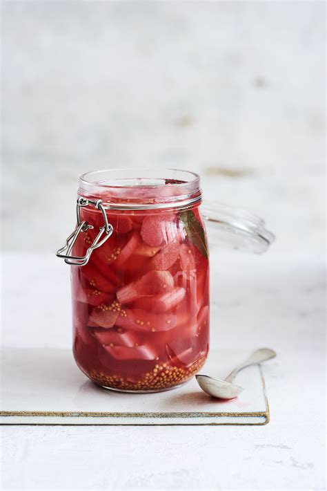pickled-rhubarb-recipe-with-ginger-olivemagazine image