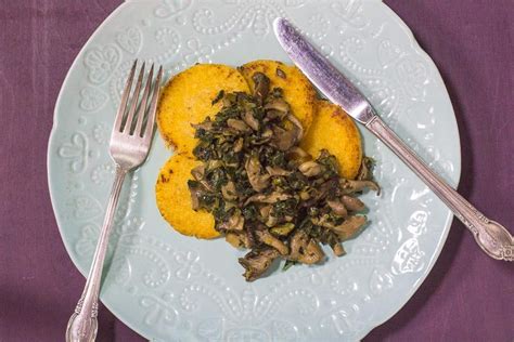 low-fodmap-polenta-with-sauted-mushrooms-kale image