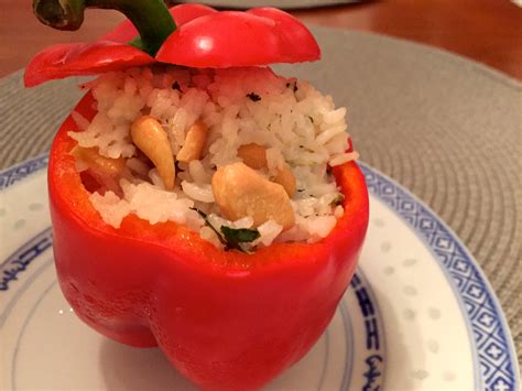 bell-peppers-with-shrimp-and-coconut-rice image