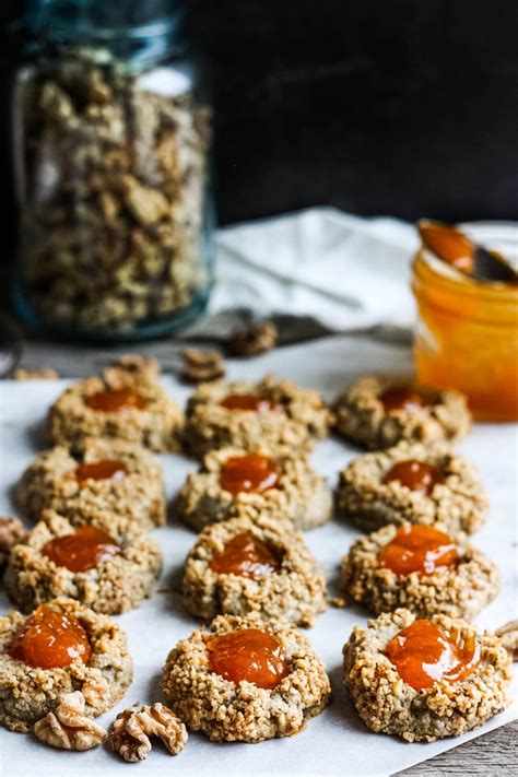 thumbprint-cookies-with-walnuts-and-apricot-jam image