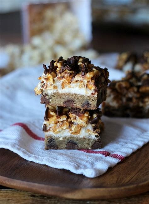 chocolate-chip-and-peanut-butter-popcorn-bars image
