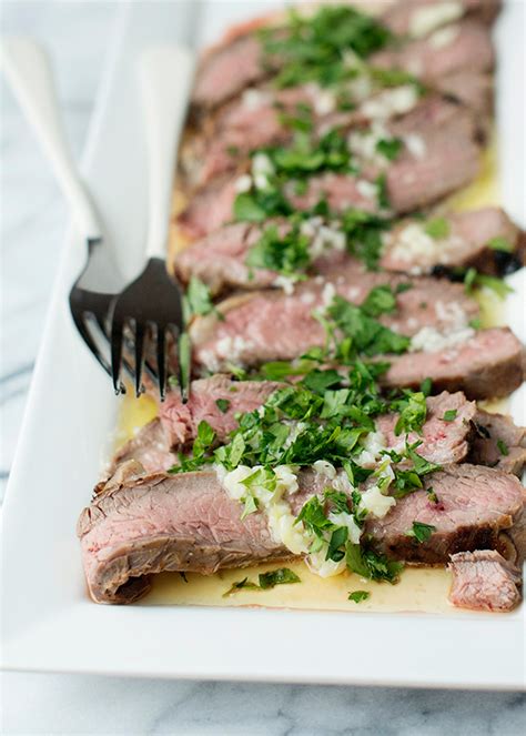 flank-steak-with-garlic-butter-sauce-baked-bree image