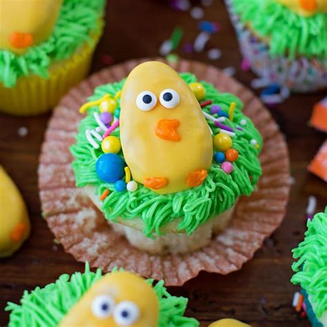easter-chick-cupcakes-with-reeses-eggs-lil-luna image
