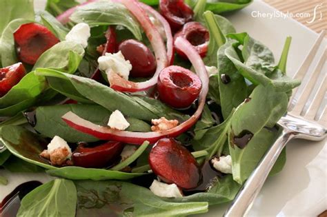 spinach-salad-with-cherry-balsamic-vinaigrette image