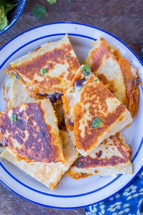pumpkin-quesadillas-with-black-beans-and-green-chile image