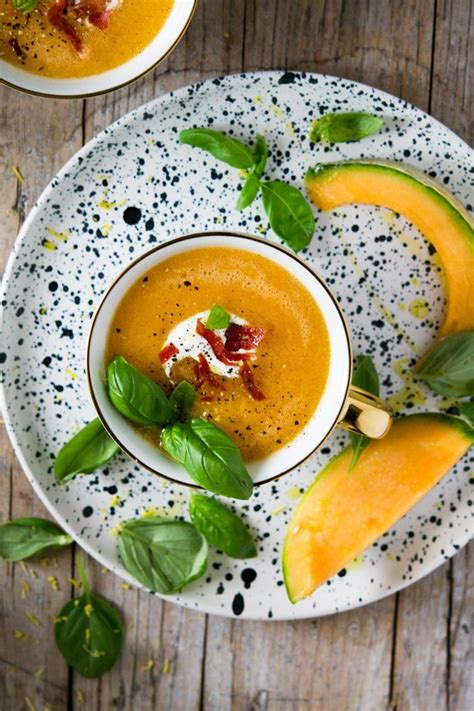 melon-gazpacho-soup-with-crispy-prosciutto-inside image