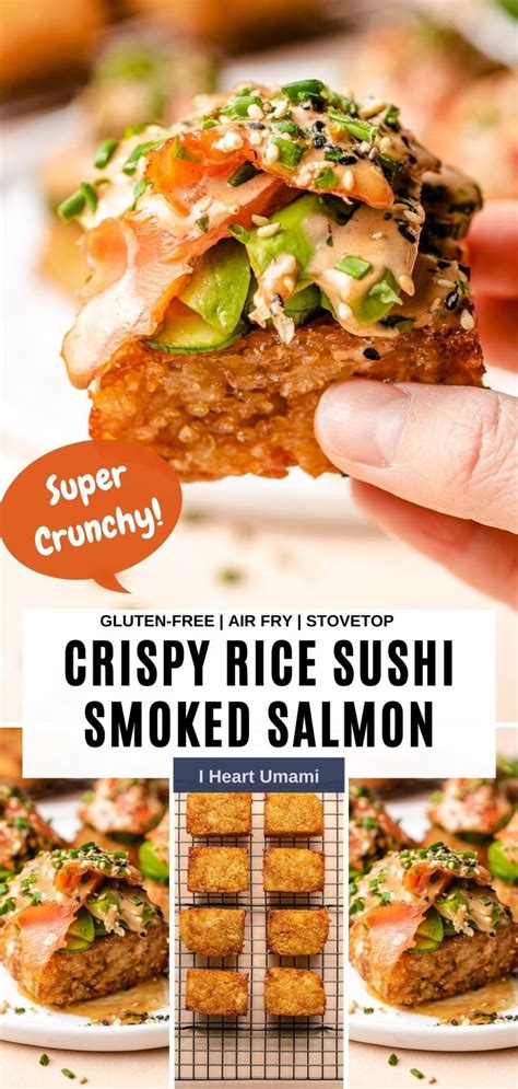 crispy-rice-sushi-recipe-with-smoked-salmon-avocado image