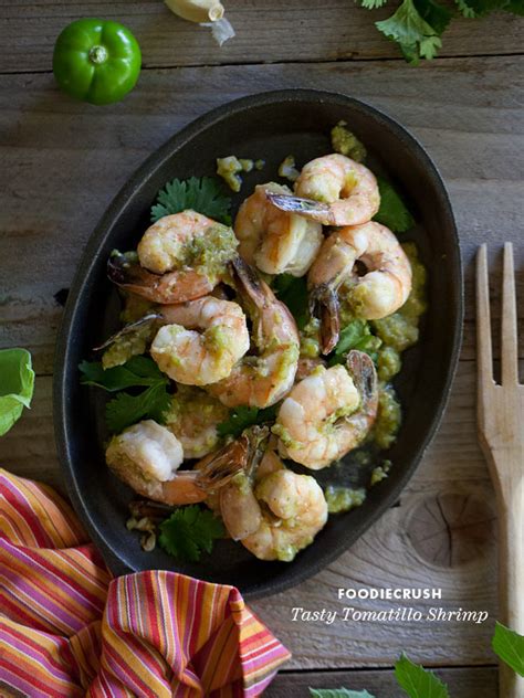 easy-tomatillo-shrimp-recipe-foodiecrush image