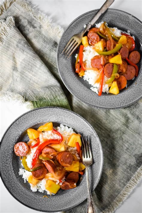 sweet-and-sour-kielbasa-skillet-meal-the-gingered image