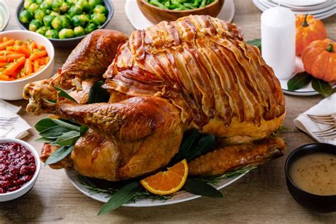 perfect-roast-turkey-with-bacon-recipe-the-spruce image