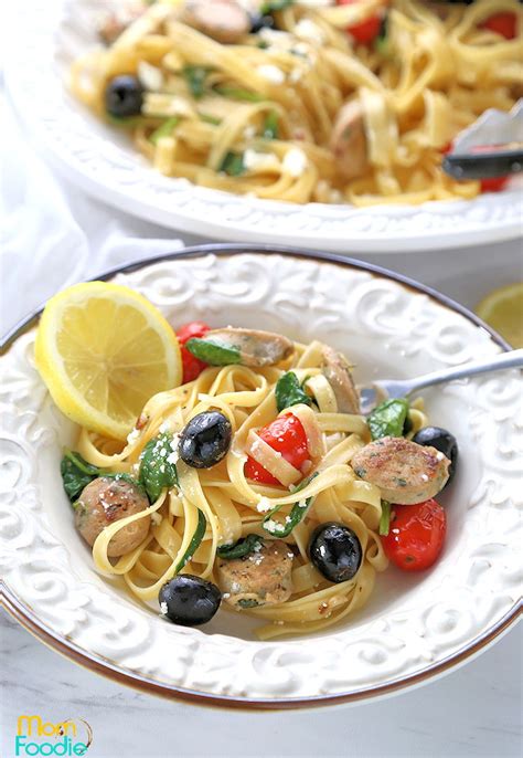 mediterranean-sausage-pasta-mom-foodie image