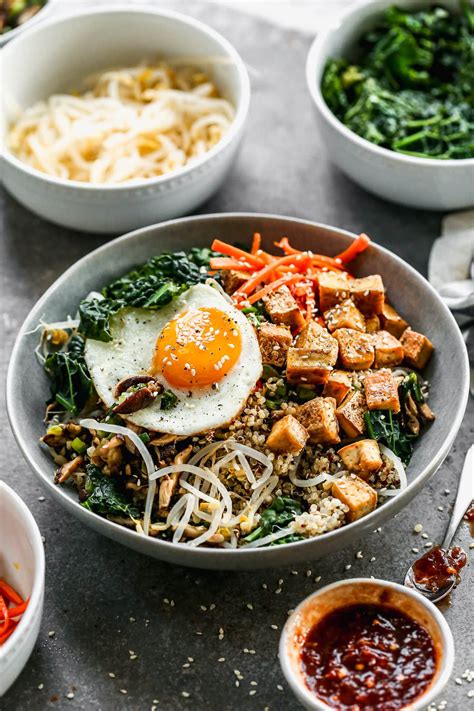 vegetarian-bibimbap-with-tofu-easy-korean image
