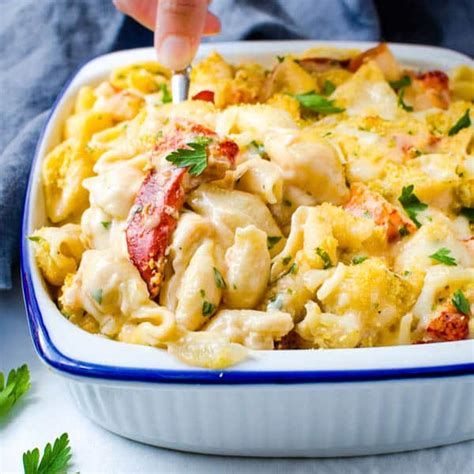 cheesy-lobster-casserole-with-shell-pasta-garlic-zest image
