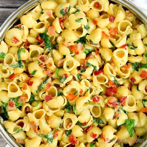 one-pot-creamy-bacon-spinach-pasta-love-bakes image