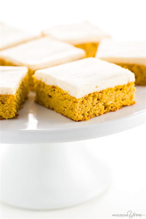 keto-healthy-pumpkin-bars-cream-cheese-frosting image