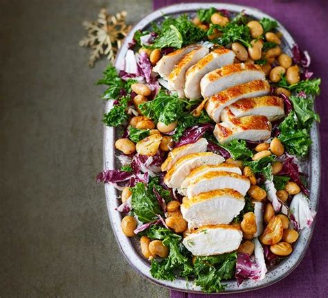 warm-winter-bean-salad-with-chicken-recipe-bbc-good image