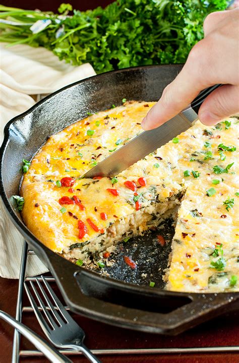 skillet-sausage-egg-and-cheese-grits-breakfast-bake image