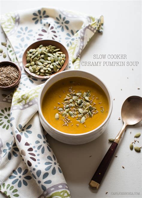 slow-cooker-creamy-pumpkin-soup-recipe-cafe-johnsonia image