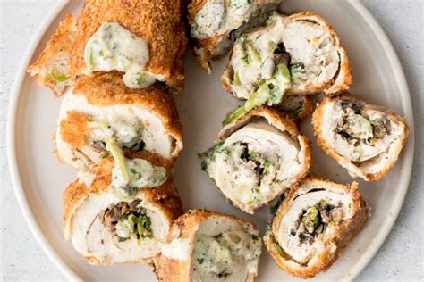 creamy-chicken-roulade-with-spinach-and-mushrooms image