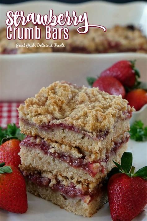 strawberry-crumb-bars-great-grub-delicious-treats image