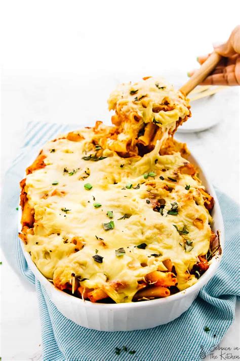 cheesy-baked-ziti-5-ingredients-jessica-in-the-kitchen image