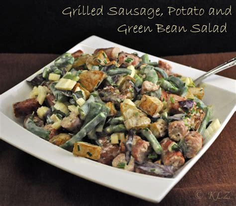 grilled-sausage-potato-and-green-bean-salad-garden image