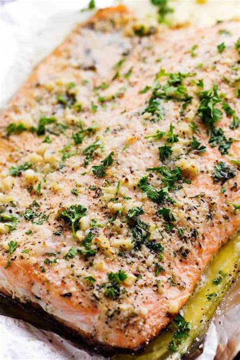 baked-parmesan-garlic-herb-salmon-in-foil-the image