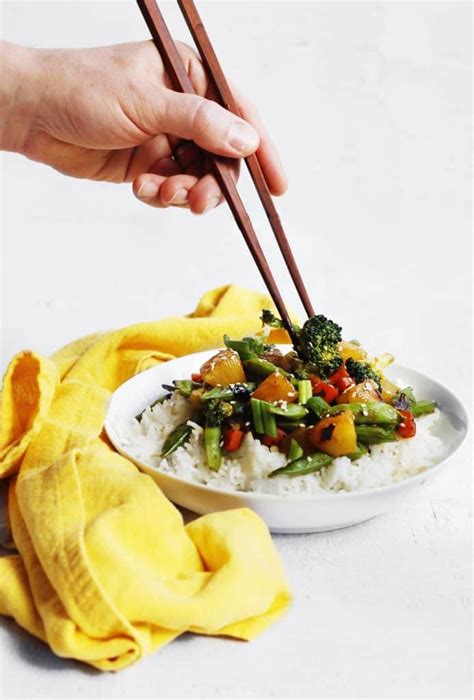 easy-teriyaki-vegetable-stir-fry-with-pineapple image