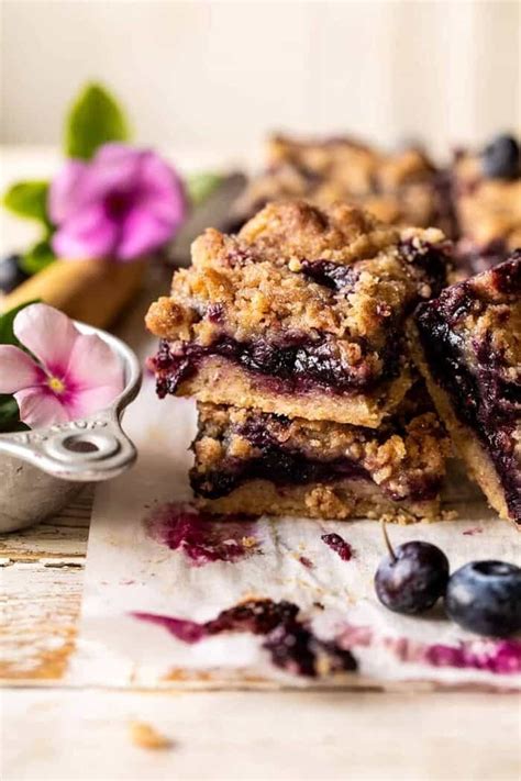 cinnamon-sugar-blueberry-crumb-bars-half-baked image