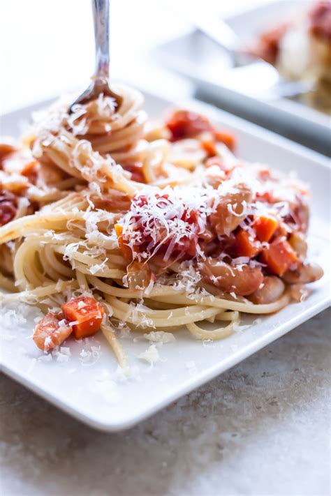 spaghetti-with-cannellini-bean-bolognese-a-beautiful-plate image