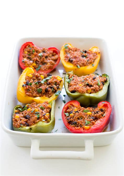 healthy-mexican-turkey-and-quinoa-stuffed-peppers-chef-savvy image