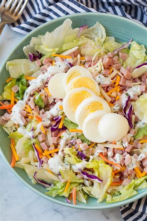 ham-and-cheese-salad-with-homemade-ranch-dressing image